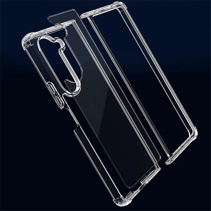 For Samsung Galaxy Z Fold5 5G HD Clear Phone Case PC+TPU Foldable Design Cell Phone Back Cover - 4