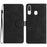 Shockproof Cover for Samsung Galaxy A40 Flowers Imprinted Stand Phone Wallet Leather Case - Black - 1