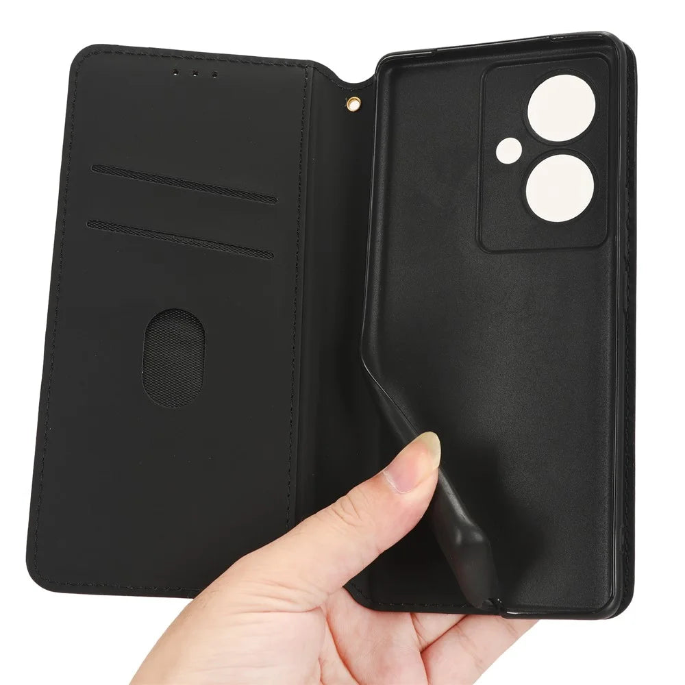 For vivo Y78 5G / Y78+ 5G / V29 Lite 5G Rhombus Imprinted Shell PU Leather Stand Shockproof Case Phone Cover - Black - 4