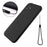 For Samsung Galaxy F14 5G Anti-Dust Liquid Silicone Phone Cover Soft Lining Phone Case with Strap - Black - 1