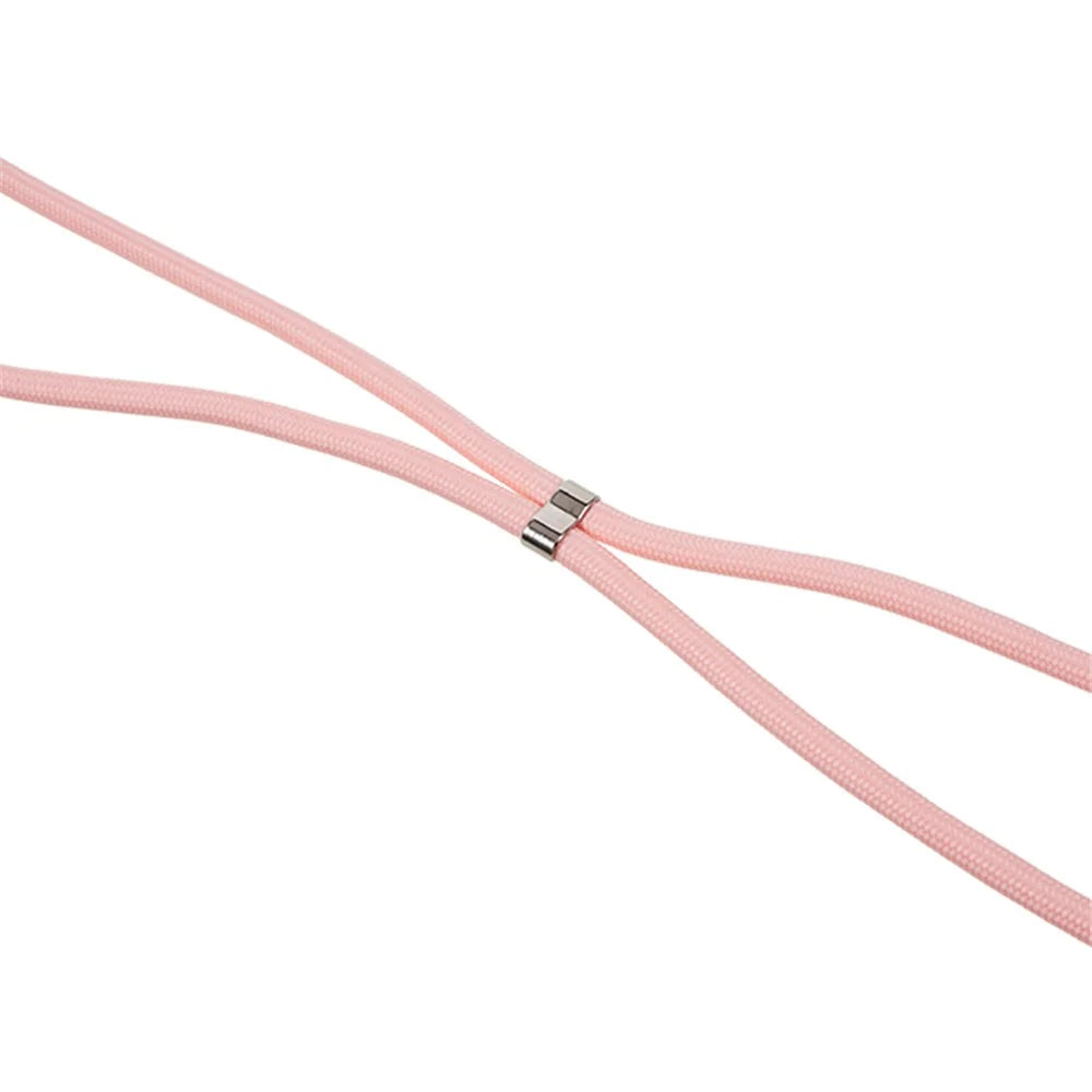 For iPhone 14 Case Rubberized TPU Smartphone Back Cover with Long Lanyard - Pink - 6