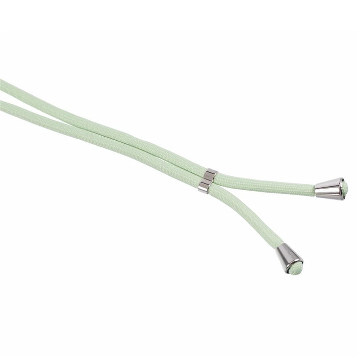For iPhone 11 TPU Case Fiber Lining Protective Phone Cover with Long Lanyard - Matcha Green - 6