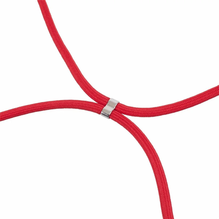 For Samsung Galaxy A54 5G TPU Case Fiber Lining Rubberized Cover with Long Lanyard - Red - 5