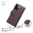For iPhone 15 Pro Max Case Genuine Split Leather Phone Cover with Wallet Stand - Brown - 4