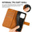 Calf Texture Leather Cover for iPhone 15 Square Magnetic Closure Stand Wallet Phone Case - Yellow - 5
