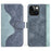 For iPhone 15 Dual-color Splicing Magnetic Clasp PU Leather Wallet Phone Cover Drop-proof Case - Blue - 1
