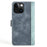 For iPhone 15 Dual-color Splicing Magnetic Clasp PU Leather Wallet Phone Cover Drop-proof Case - Blue - 7