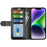 For iPhone 15 PU Leather Stand Cover Crazy Horse Texture Wallet Flip Phone Case Shell - Black - 2