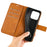 For iPhone 15 Pro Max Calf Texture Leather Cover Square Magnetic Closure Stand Wallet Phone Case - Yellow - 4