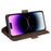 For iPhone 15 Pro Max Anti-Scratch PU Leather Wallet Phone Cover Calf Texture Stand Full Protection Phone Case - Brown - 3