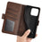 For iPhone 15 Pro Max Anti-Scratch PU Leather Wallet Phone Cover Calf Texture Stand Full Protection Phone Case - Brown - 4