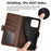For iPhone 15 Pro Max Anti-Scratch PU Leather Wallet Phone Cover Calf Texture Stand Full Protection Phone Case - Brown - 6