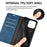For iPhone 15 Pro Max PU Leather Wallet Flip Case Anti-scratch Skin-touch Stand Cover - Blue - 5