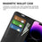 For iPhone 15 Pro Shockproof Wallet Phone Cover PU Leather Litchi Texture Stand Mobile Phone Case - Black - 5