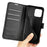 Stand Phone Case for iPhone 15 Plus PU Leather Litchi Texture Wallet Folio Flip Phone Cover - Black - 5