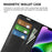 Stand Phone Case for iPhone 15 Plus PU Leather Litchi Texture Wallet Folio Flip Phone Cover - Black - 6