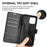 Stand Phone Case for iPhone 15 Plus PU Leather Litchi Texture Wallet Folio Flip Phone Cover - Black - 7