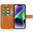 For iPhone 15 Plus Square Magnetic Closure Shell Calf Texture Leather Cover Stand Wallet Phone Case - Yellow - 2