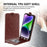 Card Slot Phone Case for iPhone 15 Plus , Anti-Scratch Vertical Flip PU Leather Cell Phone Cover - Brown - 5