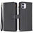 BF Style-19 Zipper Pocket Phone Case for iPhone 11 , PU Leather Stand Wallet Phone Cover - Black - 1