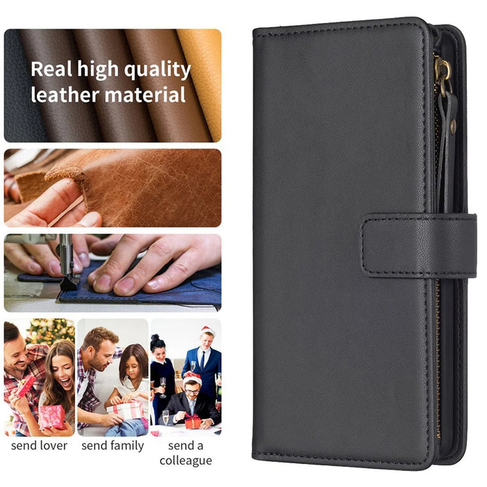BF Style-19 Zipper Pocket Phone Case for iPhone 11 , PU Leather Stand Wallet Phone Cover - Black - 4