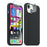 NORTHJO For iPhone 14 Plus Soft Touch Silicone Magnetic Phone Case with Tempered Glass Film+Camera Lens Protector - Black - 1