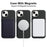 NORTHJO For iPhone 14 Plus Soft Touch Silicone Magnetic Phone Case with Tempered Glass Film+Camera Lens Protector - Black - 2