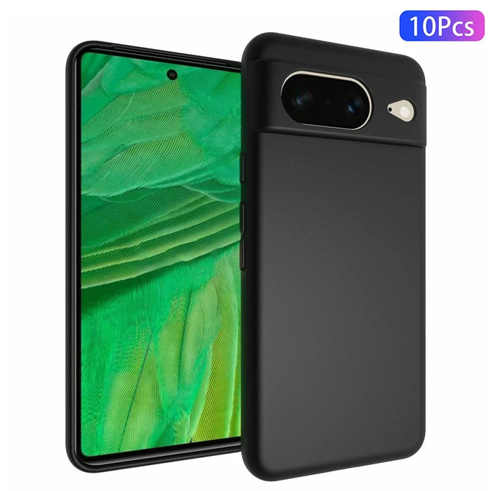 10Pcs / Pack for Google Pixel 8 Dual-sided Matte Finish Phone Case Flexible TPU Phone Cover - Black - 1