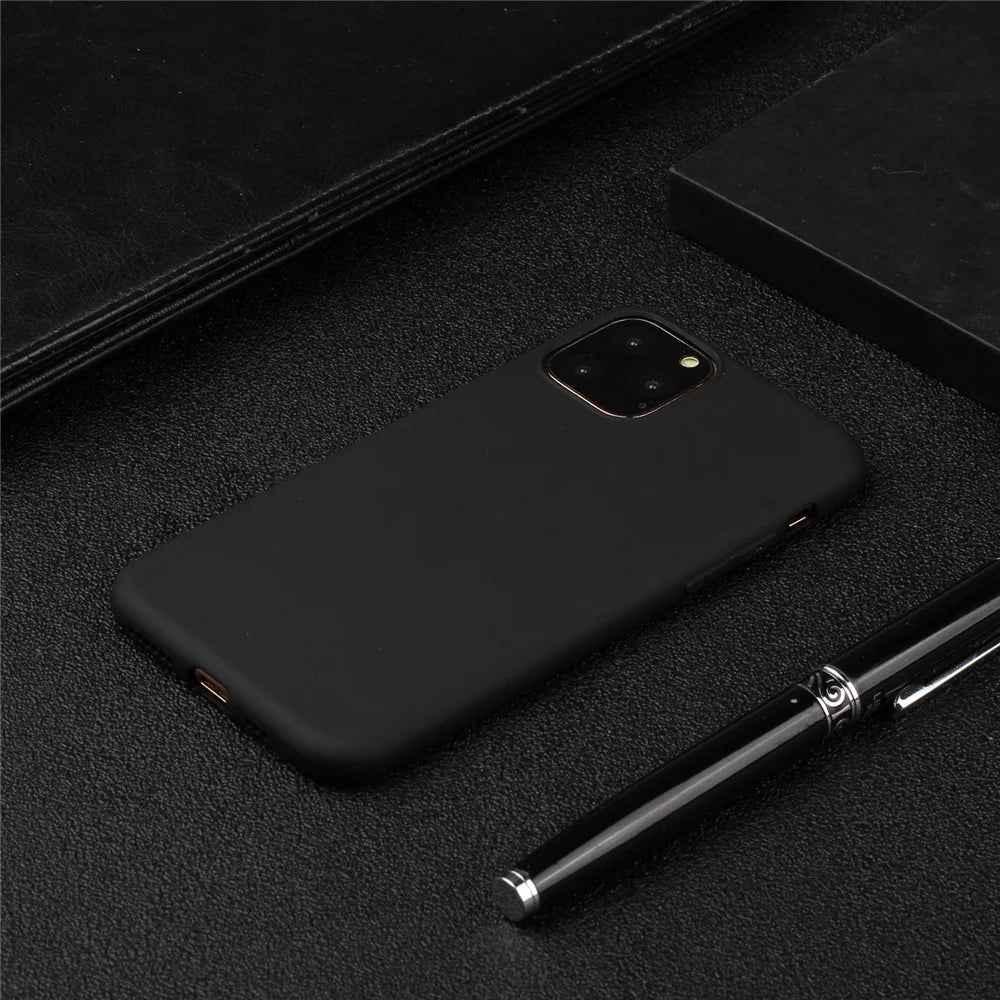 TPU Mobile Phone Cover For iPhone 15 Pro , Anti-Scratch Phone Shell Matte Design Phone Case - Black - 4