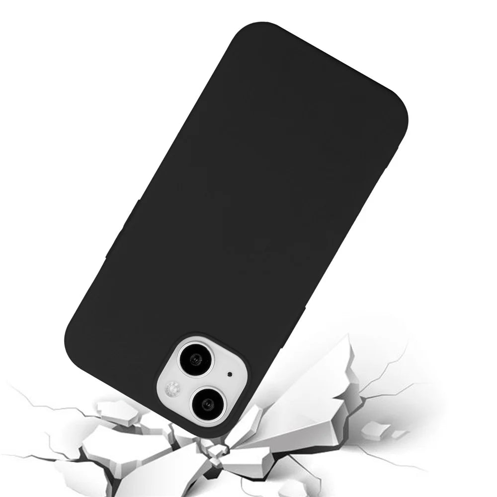 For iPhone 15 Plus Phone Shell TPU Phone Back Cover Matte Slim-Fit Soft Smartphone Case - Black - 4