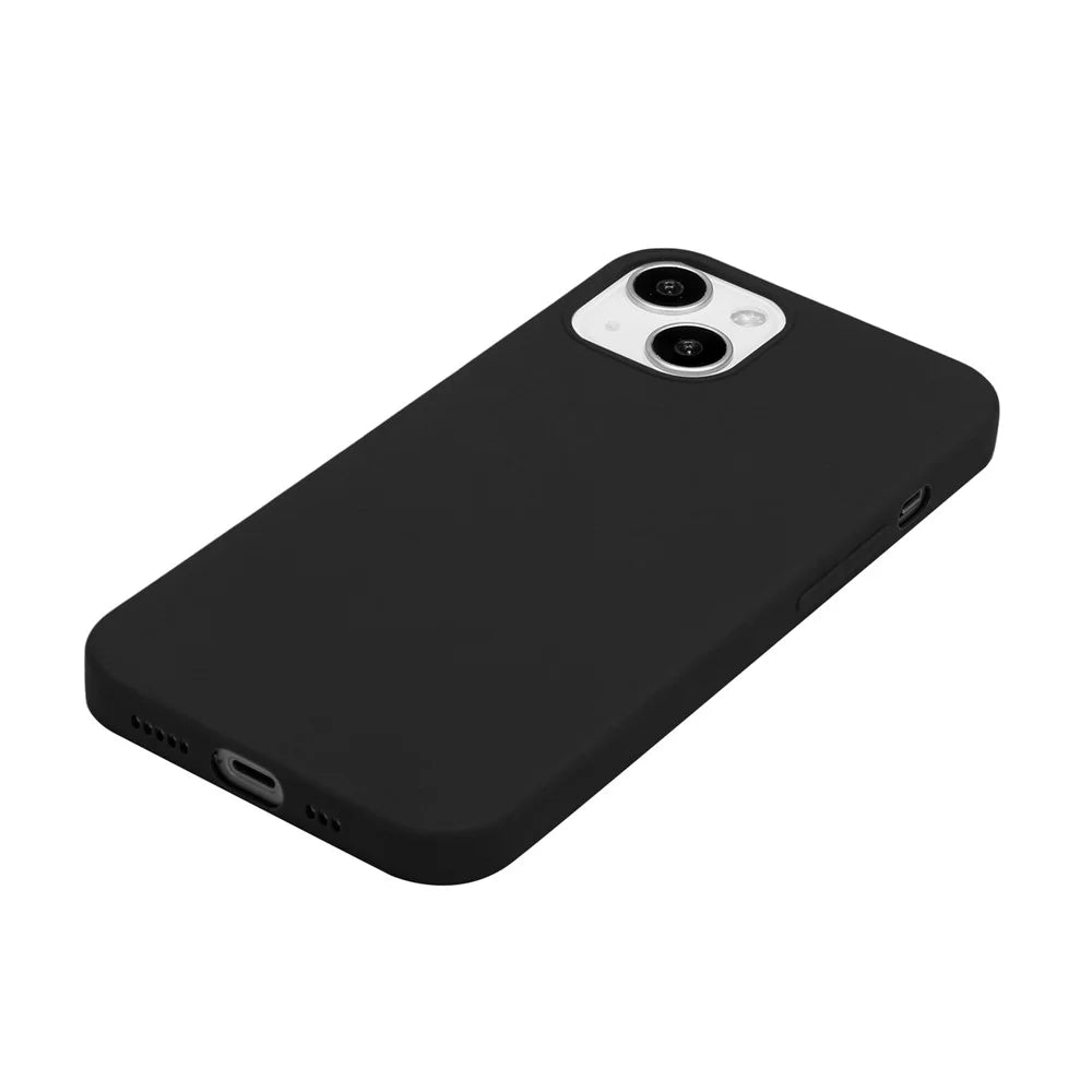 For iPhone 15 Matte Slim-Fit Phone Shell TPU Phone Case Soft Smartphone Back Cover - Black - 2