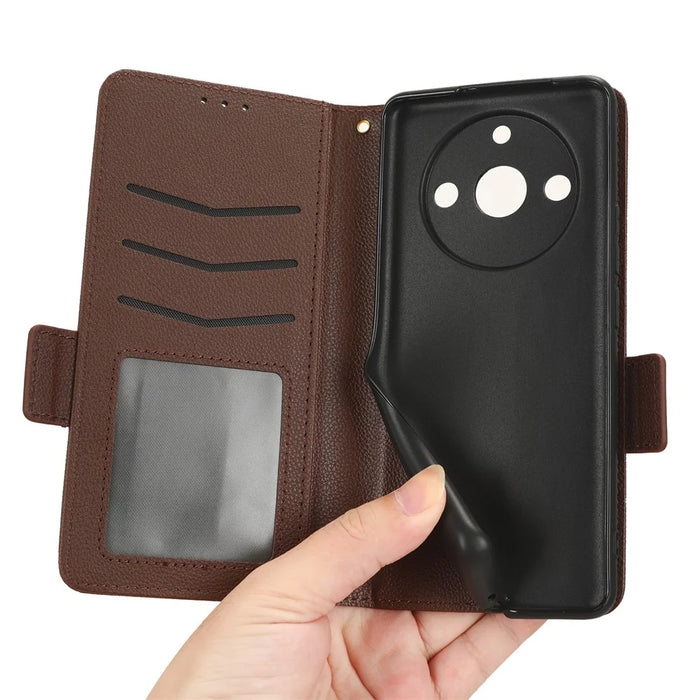 For Realme 11 Pro 5G / 11 Pro+ 5G Litchi Texture Wallet Stand Phone Case PU Leather Cover - Brown - 4