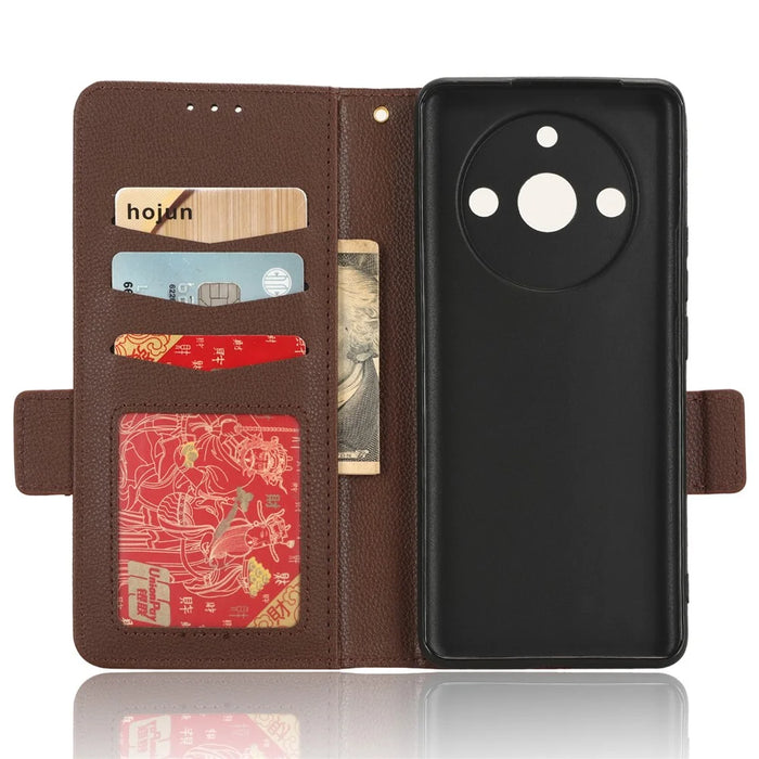 For Realme 11 Pro 5G / 11 Pro+ 5G Litchi Texture Wallet Stand Phone Case PU Leather Cover - Brown - 5