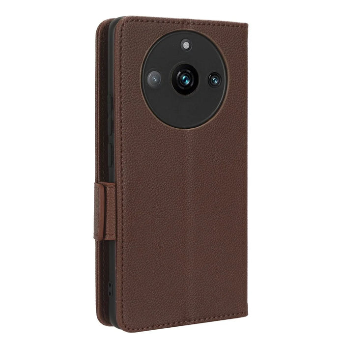For Realme 11 Pro 5G / 11 Pro+ 5G Litchi Texture Wallet Stand Phone Case PU Leather Cover - Brown - 6