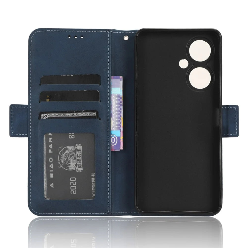 For vivo Y35+ 5G / Y35m+ 5G / Y27 4G Multiple Card Slots Stand Phone Case PU Leather Wallet Cover - Blue - 5