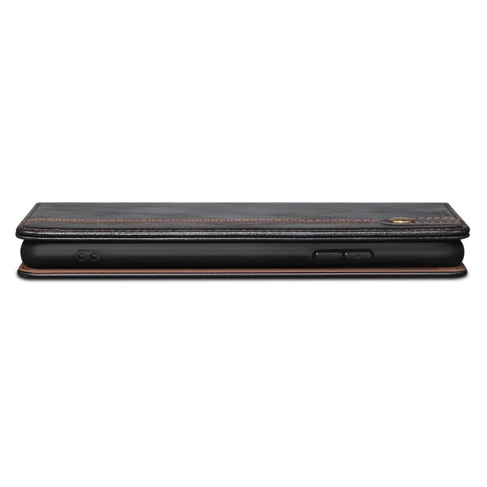 For vivo S17e 5G Waxy Crazy Horse Texture Wallet Case PU Leather Stand Protective Phone Cover - Black - 6
