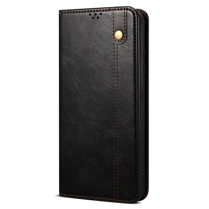 For vivo S17e 5G Waxy Crazy Horse Texture Wallet Case PU Leather Stand Protective Phone Cover - Black - 7