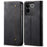 For vivo S17e 5G PU Leather Jeans Cloth Texture Case Stand Flip Wallet Phone Cover - Black - 1