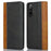 For Sony Xperia 10 V Magnetic Flip PU Leather Phone Wallet Case Stand Bi-color Splicing Anti-drop Cover - Black+Yellow - 1