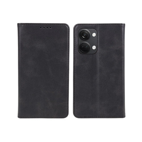 For OnePlus Nord 3 5G / Ace 2V Business Style Wallet Phone Cover Calf Texture Anti-drop PU Leather Shell Case - Black - 1