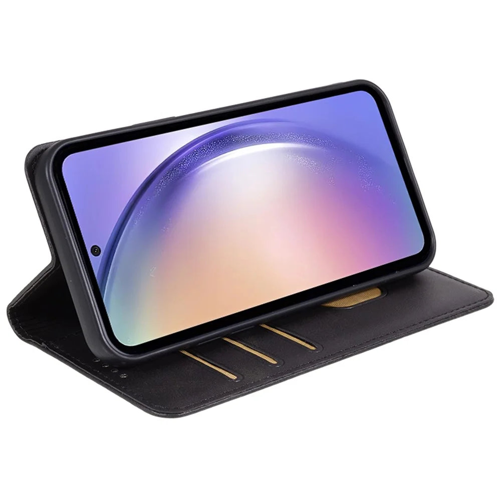For Samsung Galaxy A52s 5G / A52 5G / 4G PU Leather Stand Case Anti-Scratch Calf Texture Wallet Dustproof Phone Cover - Black - 2
