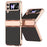 For Samsung Galaxy Z Flip4 5G Hinge Protection Phone Case PU Leather+PC Electroplating Cover - Black - 1