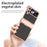 For Samsung Galaxy Z Flip4 5G Hinge Protection Phone Case PU Leather+PC Electroplating Cover - Black - 4