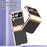 For Samsung Galaxy Z Flip4 5G Hinge Protection Phone Case PU Leather+PC Electroplating Cover - Black - 5