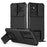 For Samsung Galaxy A34 5G Kickstand Phone Case PC + TPU Phone Protector with Slide Camera Cover - Black - 1