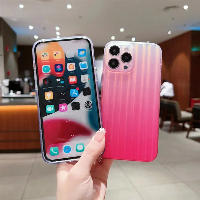 For iPhone 14 Pro Max Suitcase-Shaped Acrylic+TPU Phone Case Laser IMD Design Mobile Phone Cover Shell - Grey - 3