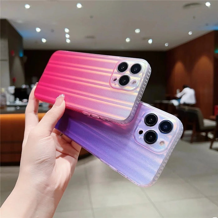 For iPhone 14 Pro Max Suitcase-Shaped Acrylic+TPU Phone Case Laser IMD Design Mobile Phone Cover Shell - Grey - 6