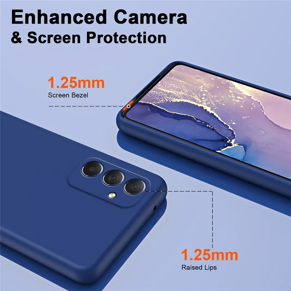 For Samsung Galaxy M54 5G / F54 5G 2.2mm Rubberized Phone Case Fiber Lining Protective TPU Phone Cover - Black - 4