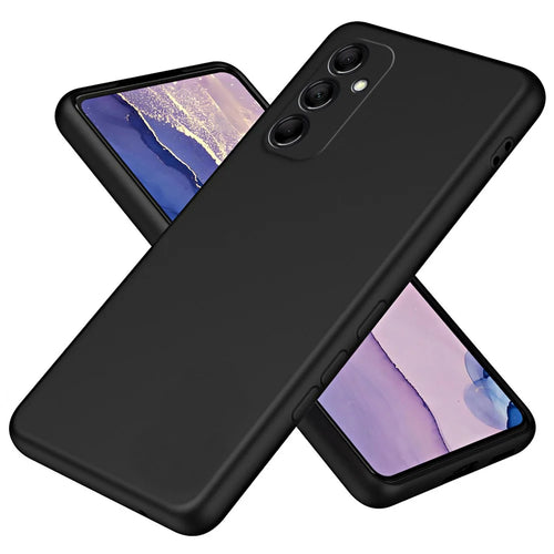 For Samsung Galaxy M14 5G Fiber Lining Soft TPU Phone Case 2.2mm Thickness Rubberized Phone Cover - Black - 1