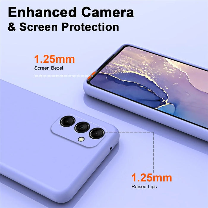 For Samsung Galaxy M14 5G Fiber Lining Soft TPU Phone Case 2.2mm Thickness Rubberized Phone Cover - Black - 4